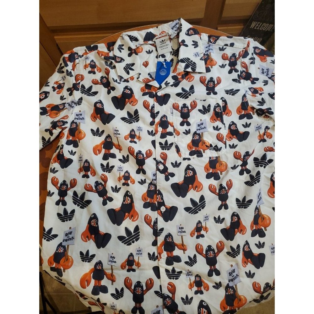 Adidas Primegreen Mens Save the Lobster Button Up Shirt Philip Colbert Size  XL